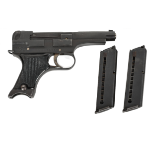 Alternative view of WW2 Imperial Japanese Type 94 Nambu Pistol with 2 Magazines and Holster Rig (Original)
