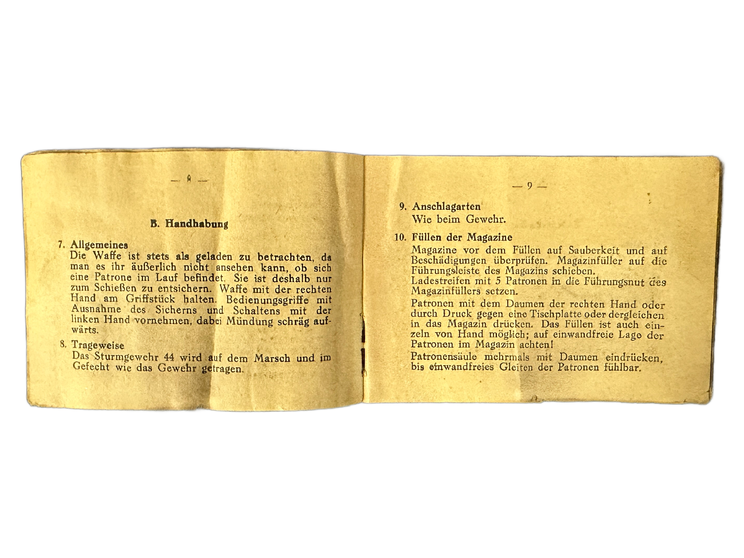 WW2 Original Very Rare German STG44 Assault Rifle Butt Stock field Manual Dated 1944 - Image 2
